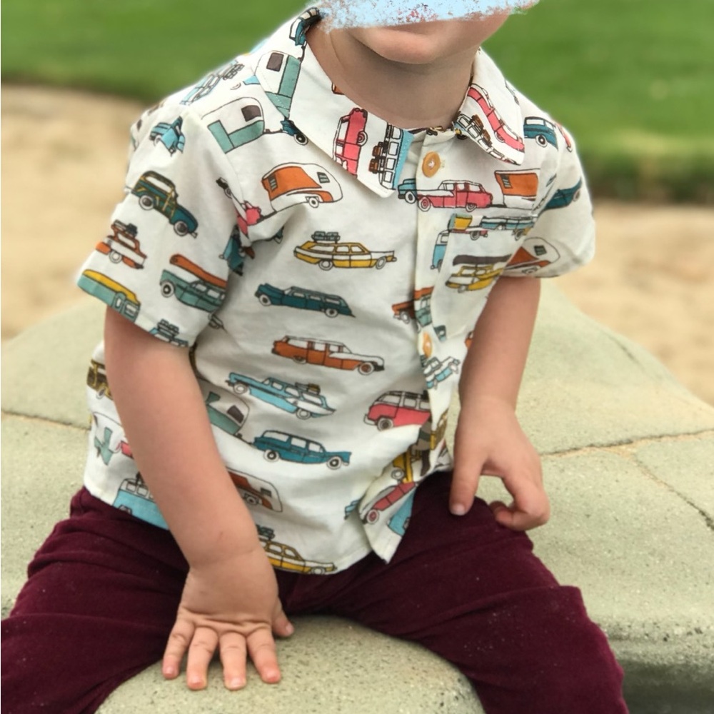 Kids' Vintage looking Car Print Shirt